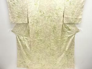 草葉に蝶模様小紋着物